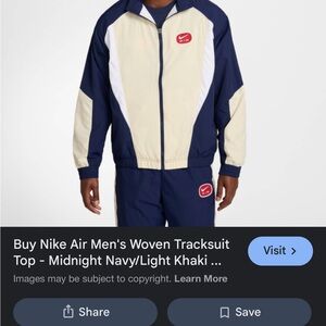 Nike Men's Windbreaker - Midnight Navy and Light Khaki